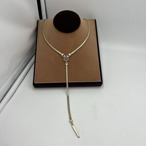 Kendra Scott Starla Y Necklace 21" Long Druzy Stone Gold Tone Long Line Sexy